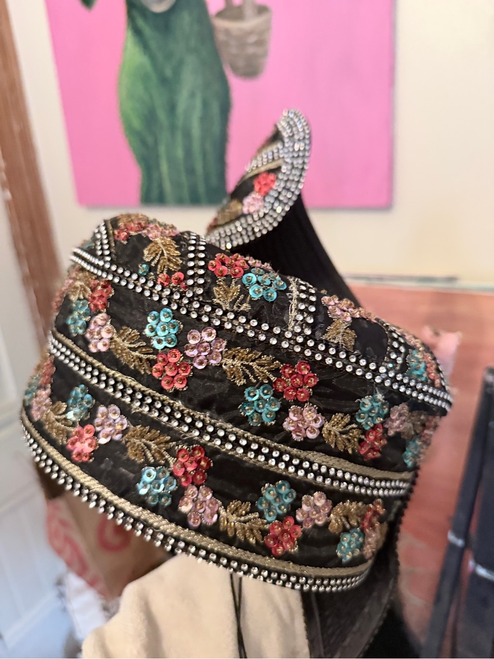 Whitetail and shon luxury bejeweled vintage turban hat - Picture 7 of 7